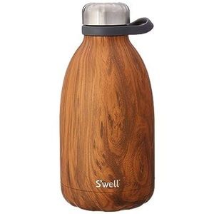 New S’Well Roamer Teakwood 64oz 1.89L Stainless Steel Water Bottle Handle